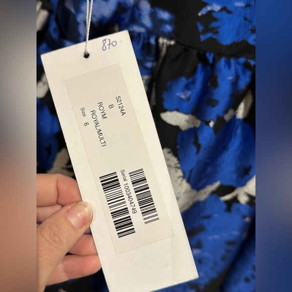 NWT Jovani blue floral evening gown halter neck size 6 - Picture 4 of 5